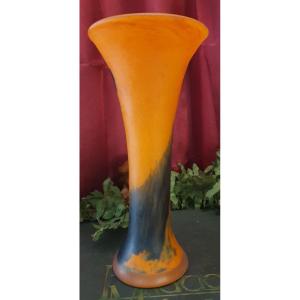 Glass Vase With Abstract Decoration, Nancy School, France, Circa 1930 / 1940