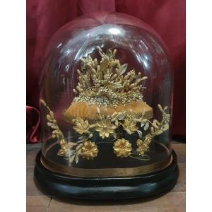 Napoleon III Bridal Globe With Oval Base, Crown, Earrings And Branches