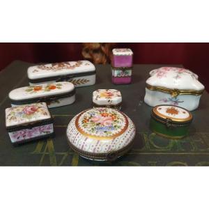 Collection Of Eight Miniature Porcelain Boxes – 20th Century
