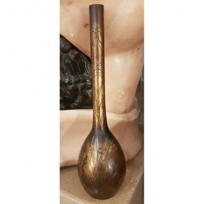 Japan Meiji Bronze Vase Soliflore