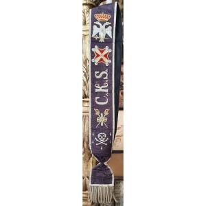 Kadosch Freemasonry Scarf 19th Century
