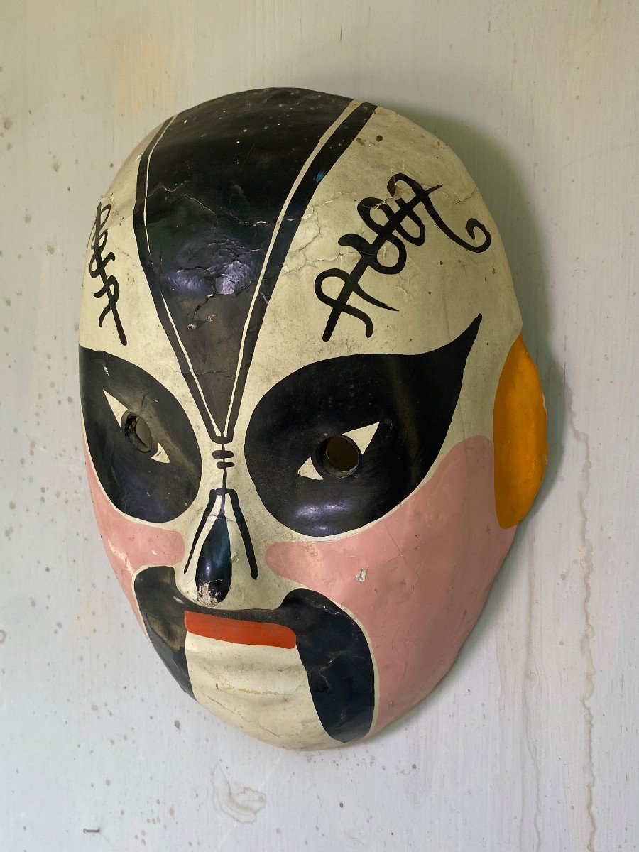 COPPIA DI  MASCHERE DEL TEATRO GIAPPONESE  -  PERIODO MEIJI -photo-3