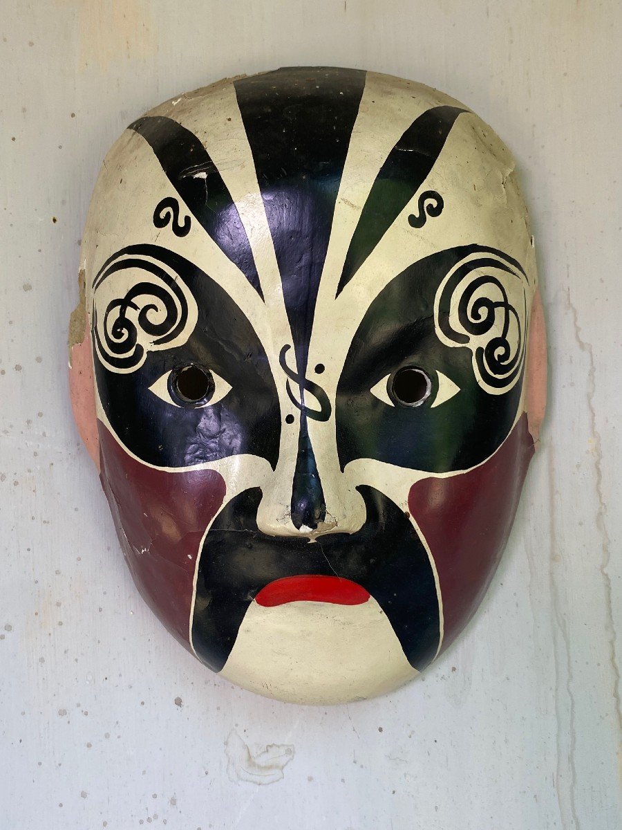 COPPIA DI  MASCHERE DEL TEATRO GIAPPONESE  -  PERIODO MEIJI -photo-1