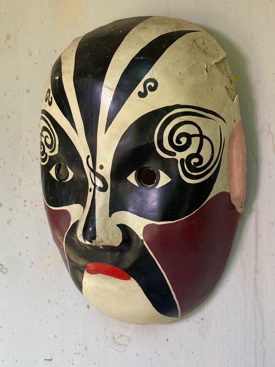 COPPIA DI  MASCHERE DEL TEATRO GIAPPONESE  -  PERIODO MEIJI -photo-3