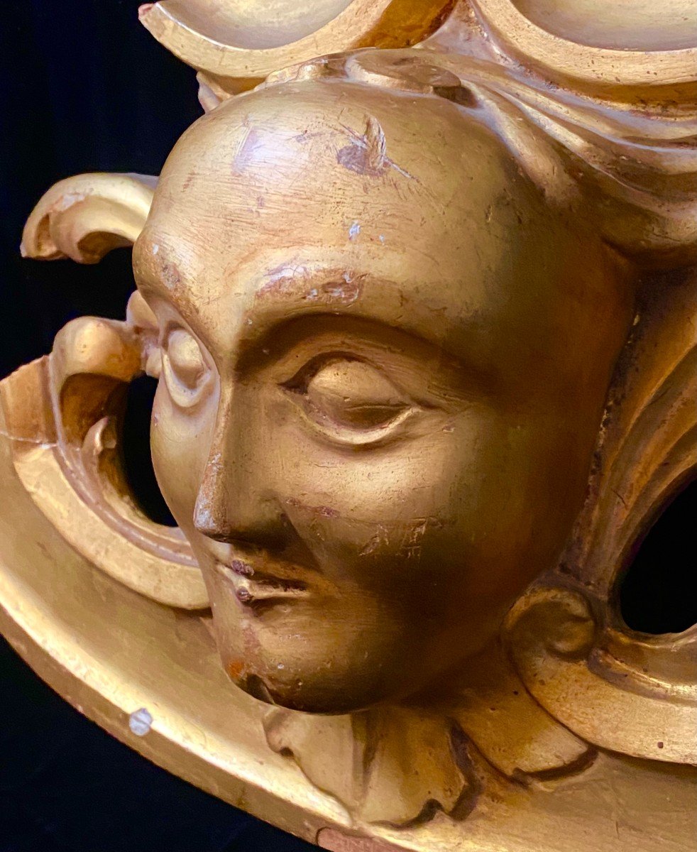 GRANDE ELEMENTO DI CORNICE VENEZIANA CON MASCHERA - VENEZIA XVIII SECOLO-photo-4