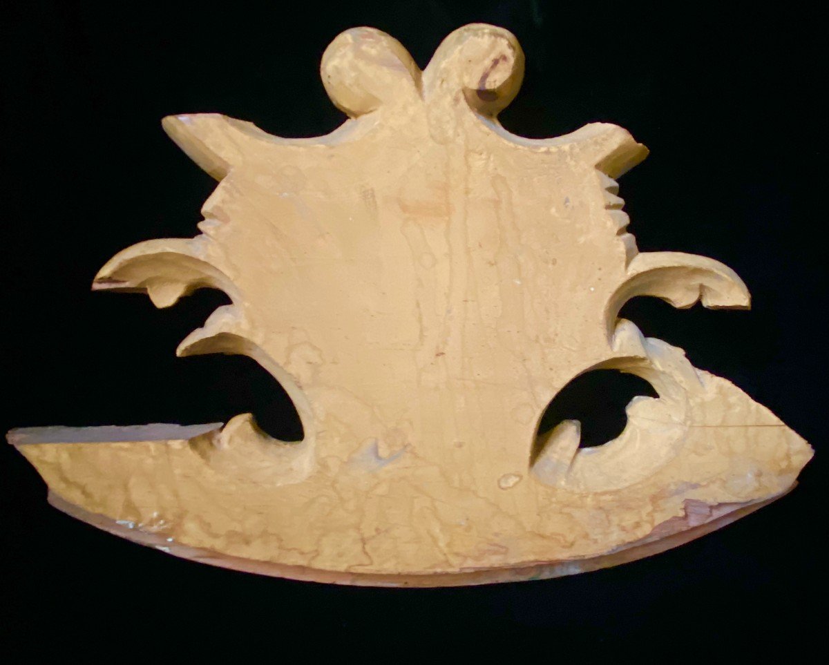 GRANDE ELEMENTO DI CORNICE VENEZIANA CON MASCHERA - VENEZIA XVIII SECOLO-photo-2