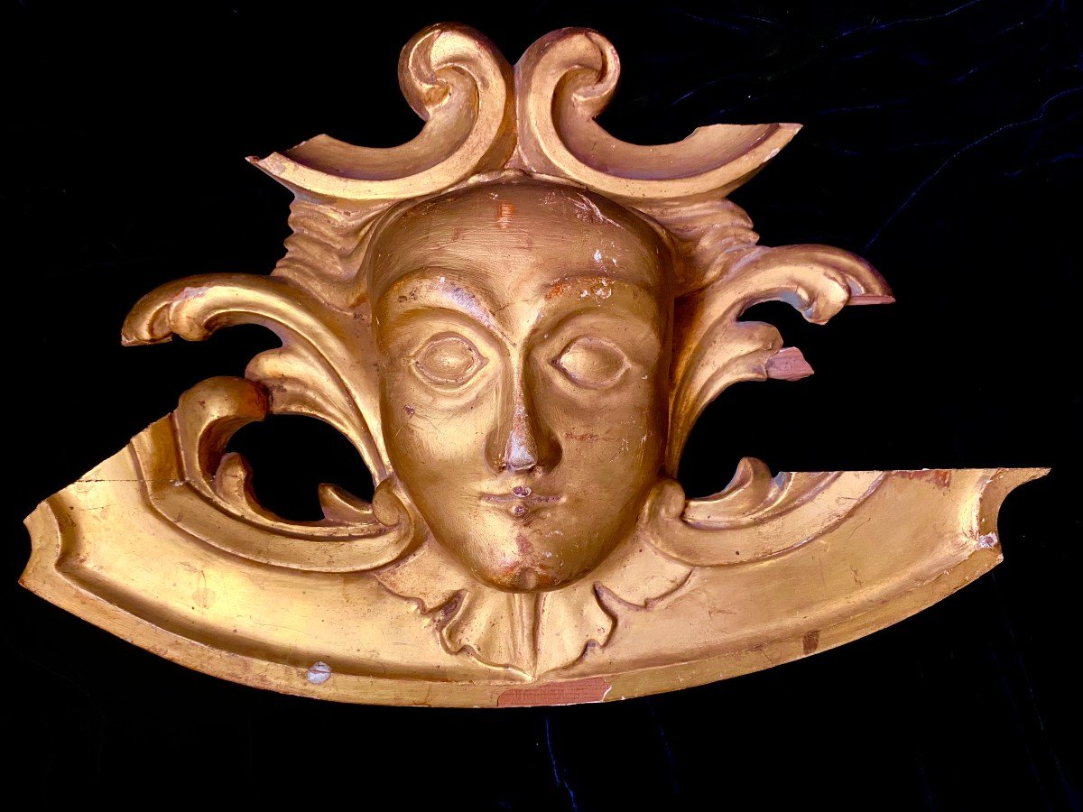 GRANDE ELEMENTO DI CORNICE VENEZIANA CON MASCHERA - VENEZIA XVIII SECOLO