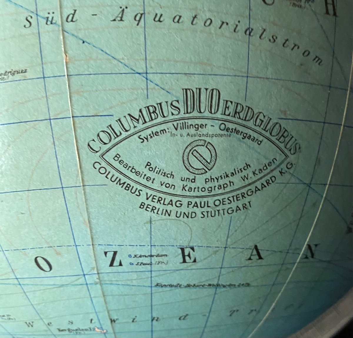 BELLISSIMO GLOBO LUMINOSO "COLUMBUS" MODELLO "JIBULEUM" CON GRANDE ATLANTE .-photo-4