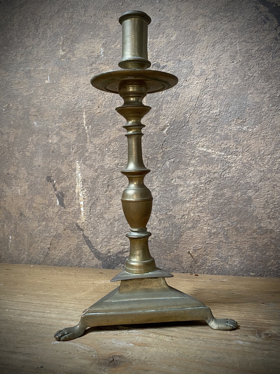 Coppia di candelabri barocci in ottone - Italia centrale XVII secolo-photo-5