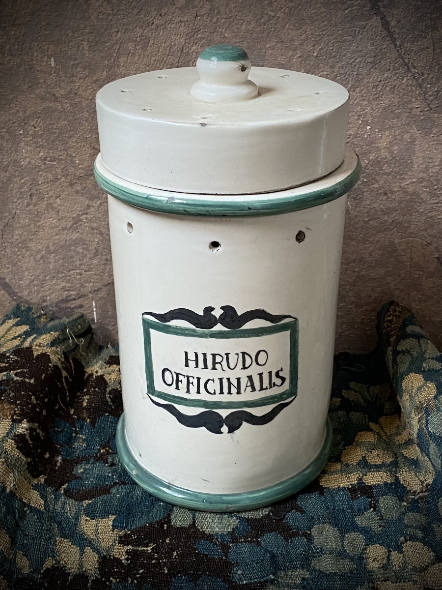 RARO VASO DA FARMACIA PER SANGUISUGHE - ITALIA, FINE XIX SECOLO-photo-3