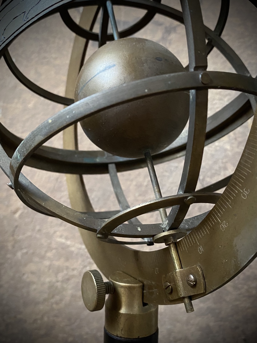 SFERA ARMILLARE VINTAGE IN OTTONE MOLTO DECORATIVA . -photo-5