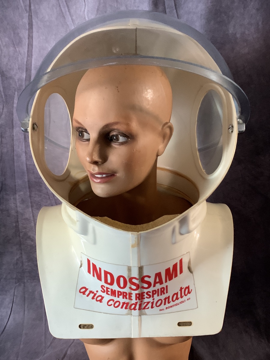 Casco respiratore d'epoca stile "Space Age" -Italia anni 70 .-photo-5