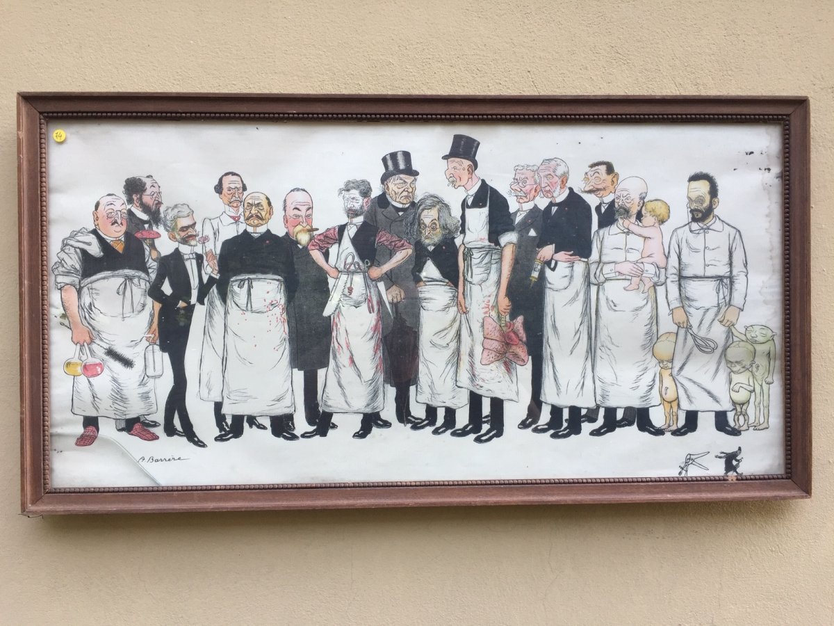 Estampe Allégorique De La Profession Chirurgicale Signée A. Barrere