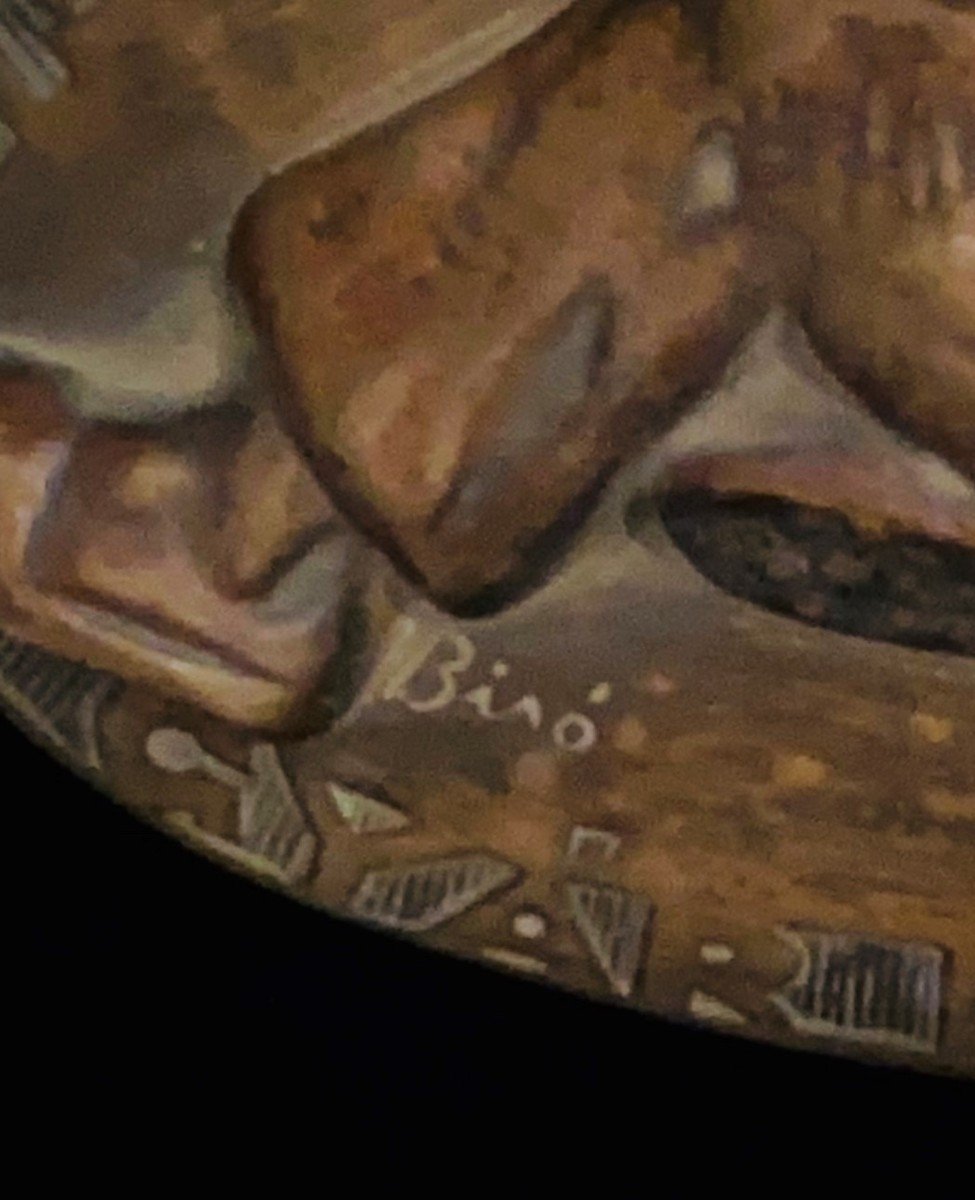 sculpture moderniste en bronze de Mihaly Biro avec échantillon de câble électrique -1930-photo-1