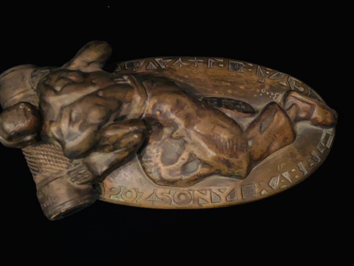 sculpture moderniste en bronze de Mihaly Biro avec échantillon de câble électrique -1930-photo-2