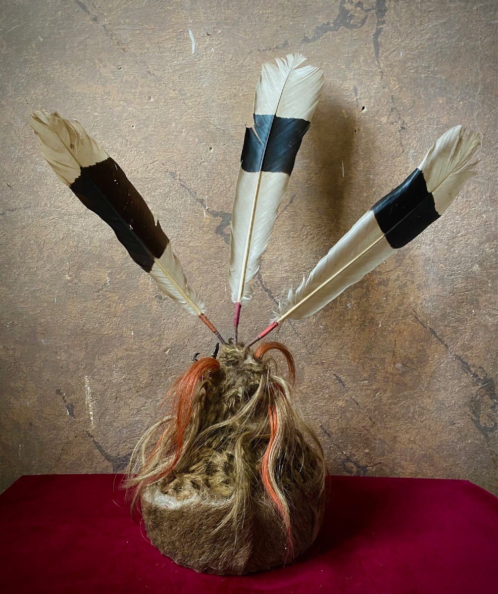   Rare Chapeau De Ceremonie Dajak -borneo-photo-6