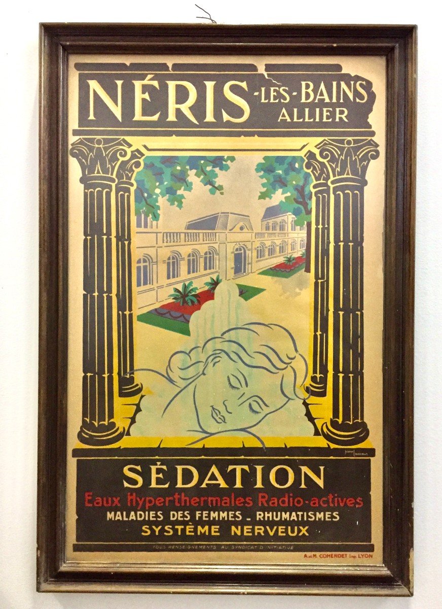 Affiche Française Eaux Thermales Radioactives 