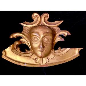 GRANDE ELEMENTO DI CORNICE VENEZIANA CON MASCHERA - VENEZIA XVIII SECOLO