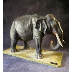 RARO MODELLO DIDATTICO DI ELEFANTE IN CARTAPESTA - ITALIA INIZI 1900