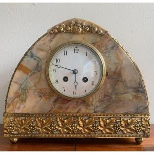 Art Deco Clock In Bronze And Marble
