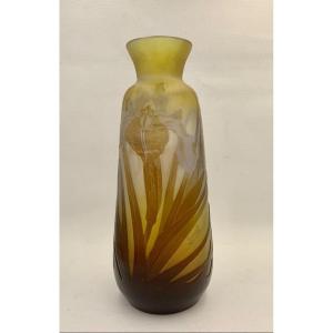 Gallé - Vase With Iris Decor