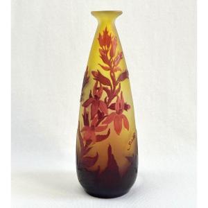 Gallé - Vase Decorated With Red Flowers 