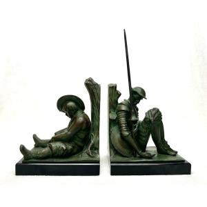 Don Quixote And Sancho Bookends By Janle - Max Le Verrier 