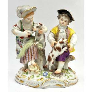 Meissen, Group Of Shepherd Children 