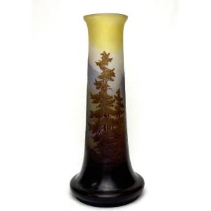 Gallé Vase "the Blue Line Of The Vosges"