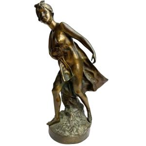 Gustavo Obiols Bronze Figure, Nude Woman