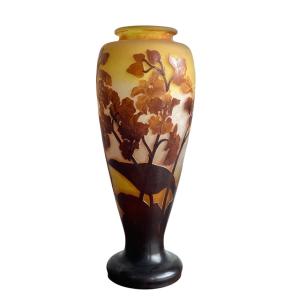 Gallé, Vase Decorated With Orchids