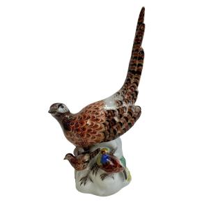 Meissen - Porcelain Group - Pheasant With Three Young