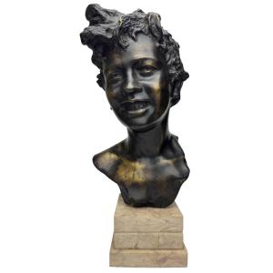 Vicenzo Cinque - Bronze Bust Of A Young Napolitan 