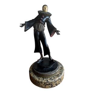 Gustav Schmidtcassel - Pierrot, Bronze Sculpture 