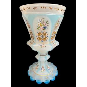 Bohemian Barfatan Opaline Glass Goblet