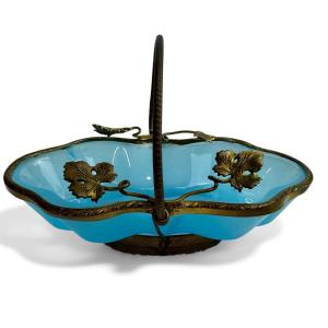 Small Opaline Glass Basket, Charles X 