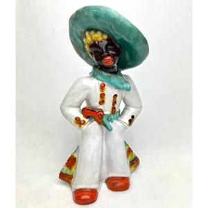 Mária Ráhmer - Art Deco Ceramic Figurine, Mexican Boy. 