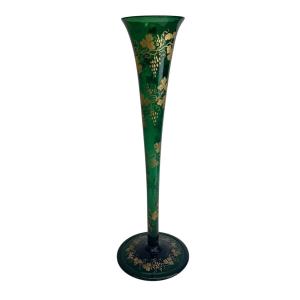 Crystal Staircase - Large Crystal Cone-shaped Vase Decorated With Vine Tendrils, 66cm