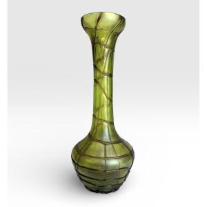 Bohemian Art Nouveau Glass Vase 