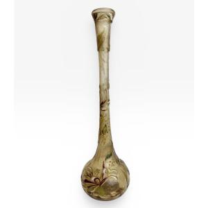 émile Gallé - Vase With Enameled Honeysuckle Decoration