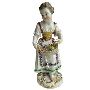 Meissen - Porcelain Figurine Of A Young Gardener