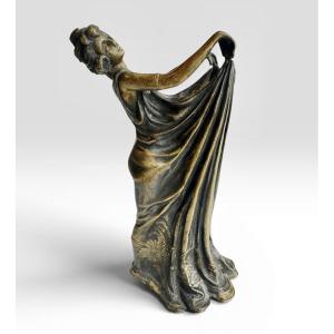 Franz Xavier Bergman, Vienna Bronze - Woman Holding Her Dress.