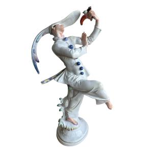 Meissen - Created By Paul Scheurich Porcelain Figure, Masked Dancer.