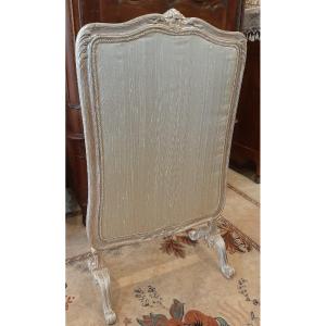 Louis XV Style Limed Natural Wood Fireplace Screen, 19th Century