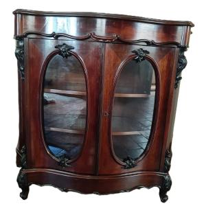 Napoleon III Mahogany Display Cabinet - Circa 1880