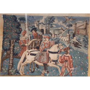Tapestry "departure For The Hunt" - 20th Century