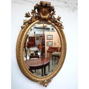 Large Napoleon III Oval Mirror