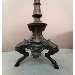 Large Hinks And Sons Cast Iron Floor Lamp, Mid 19th Century