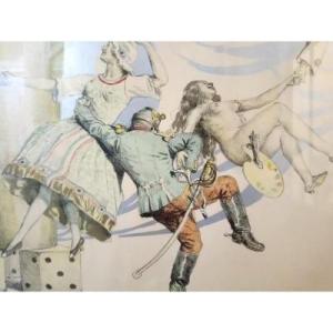 4 Works By Lucien Jonas On Paper