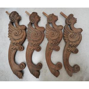 4 Table Or Console Legs. Sphinxes